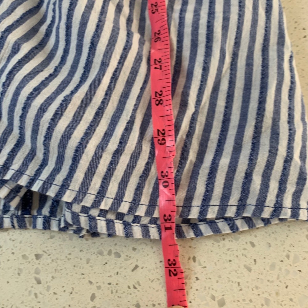 American Eagle Blue White Striped Smocked Puff Sleeve Mini Dress Womens Medium - Picture 8 of 9